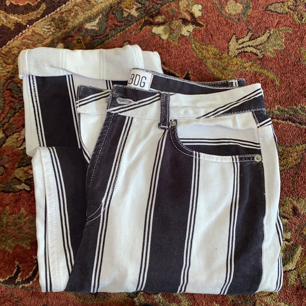 urban striped mom jeans